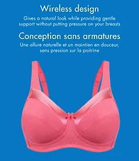 Bestform 9706715 Satin Trim Wireless Cotton Bra with Unlined Cups