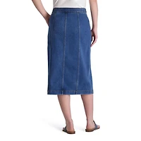 Jupe crayon midi en denim de coton avec poches pour femmes Chaps