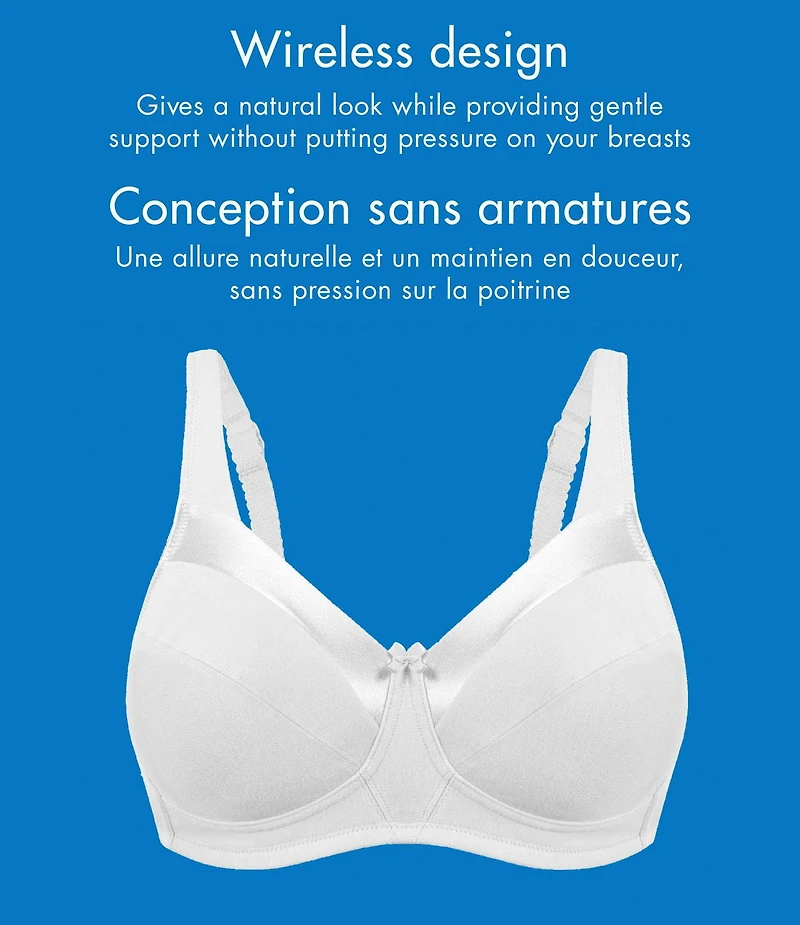 Bestform 9706715 Soutien-gorge en coton sans armatures avec garniture satin bonnets non doublés Tailles 36B-44D