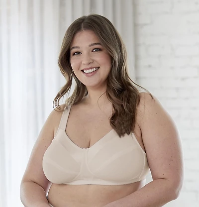 Bestform 9706715 Soutien-gorge en coton sans armatures avec garniture satin bonnets non doublés