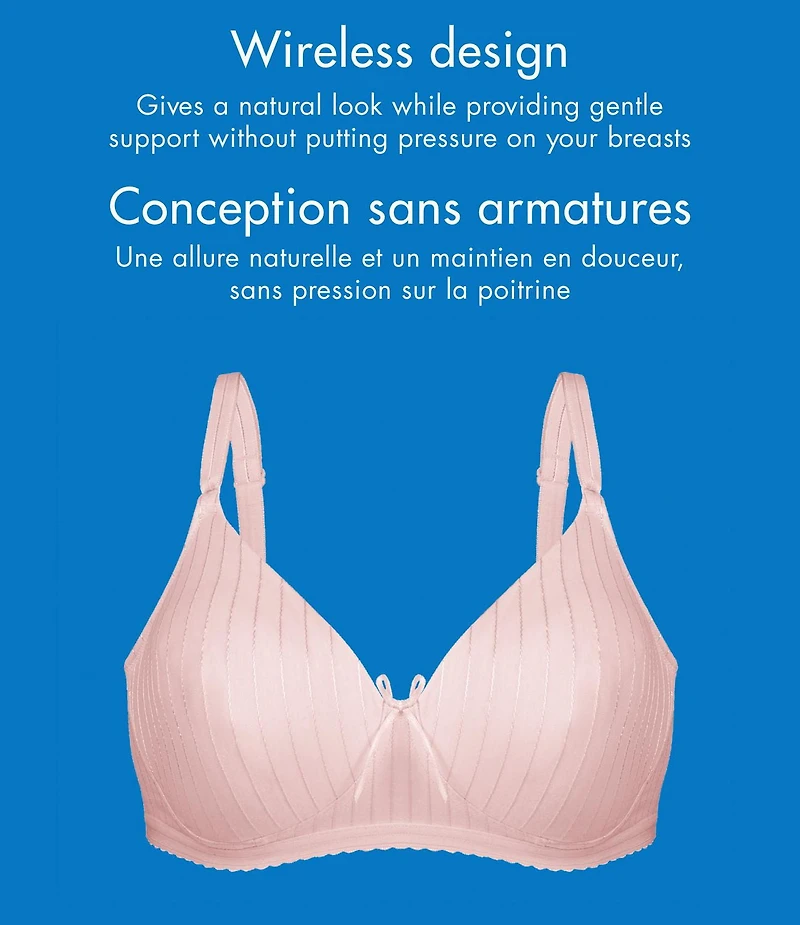Bestform 97086248 Soutien-gorge sans armatures en coton rayé avec bonnets légèrement doublés Tailles 34A-42C