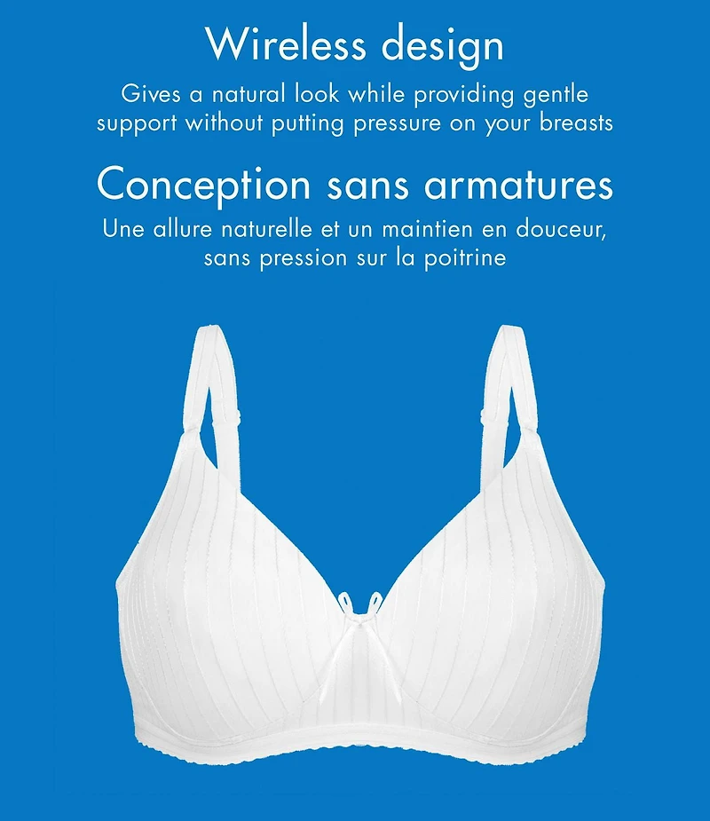 Bestform 97086248 Soutien-gorge sans armatures en coton rayé avec bonnets légèrement doublés Tailles 34A-42C
