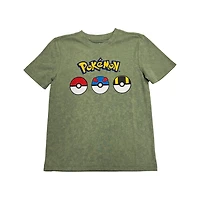 Pokemon Boys Pokeballs Electric Short Sleeve T-Shirt