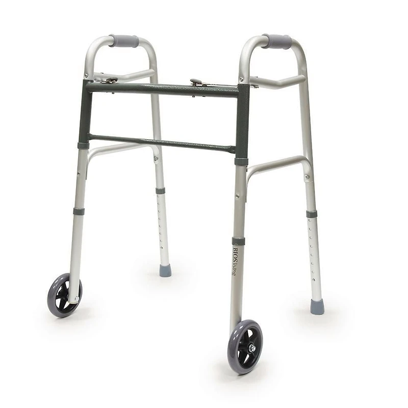 Cadre de marche pliable en aluminium avec roues