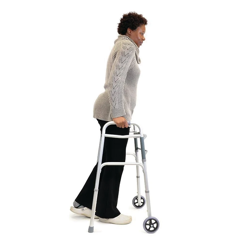 Cadre de marche pliable en aluminium avec roues