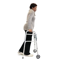 Cadre de marche pliable en aluminium avec roues