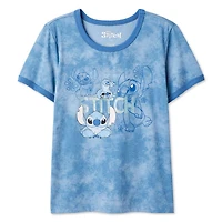 T-shirt à bordure contrastante Stitch Disney pour filles