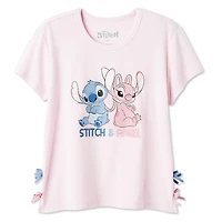 T-shirt côtelé Stitch Disney pour filles