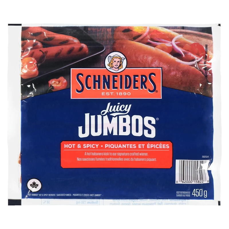 Saucisses fumées épicées et piquantes Juicy Jumbos Schneiders 450 g