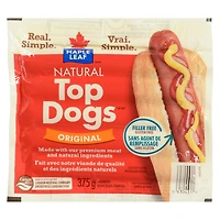 Saucisses fumées originales Natural Top Dogs Maple Leaf 375 g
