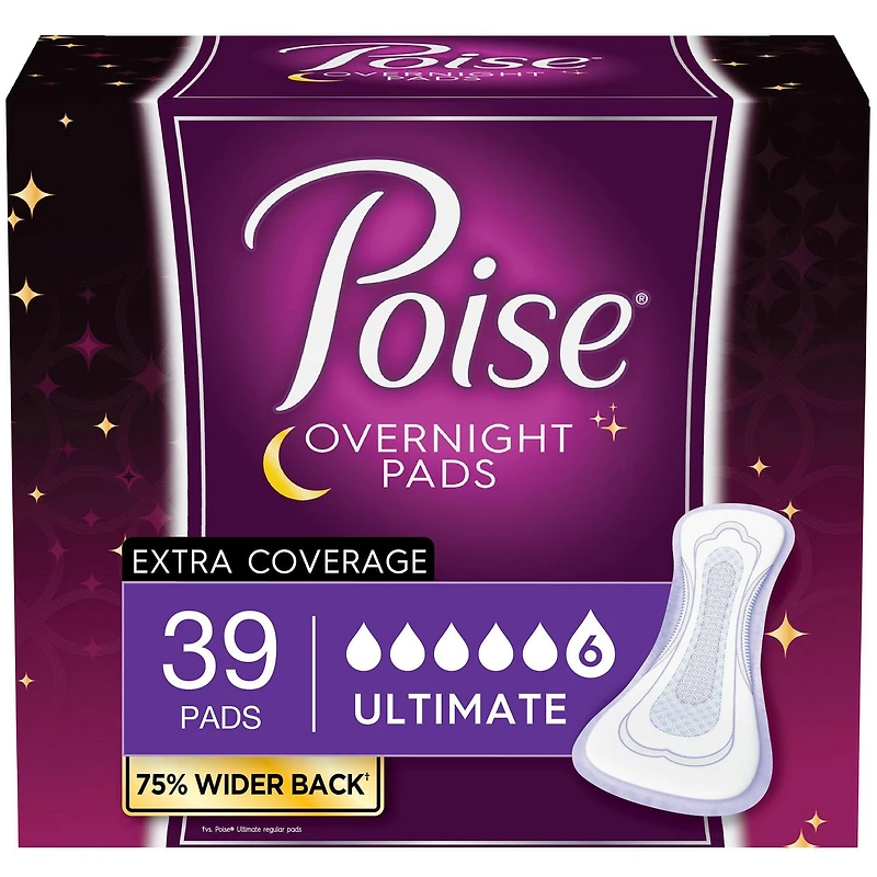 Serviettes de nuit pour incontinence Poise, absorption suprême,