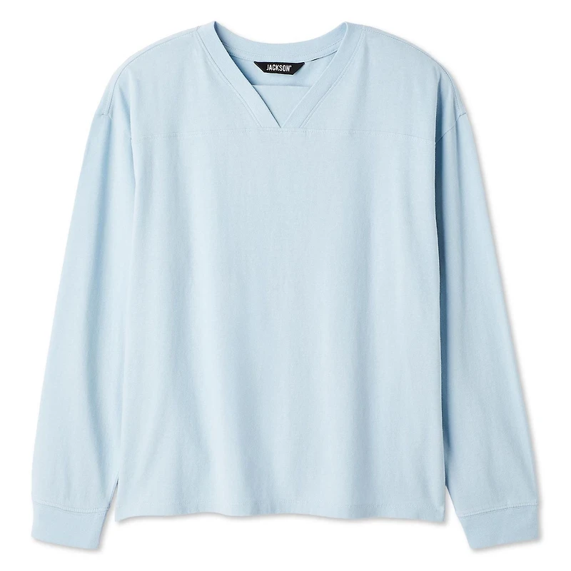 T-shirt délavé à manches longues avec couture l’empiècement Jackson pour garçons