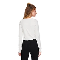 My Sister's Closet Girls' Long Sleeve Sweetheart Neck Top