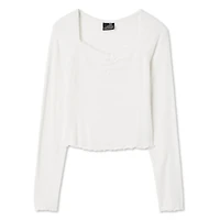 My Sister's Closet Girls' Long Sleeve Sweetheart Neck Top