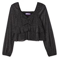 My Sister's Closet Girls' Long Sleeve Ruffle Tiered Blouse