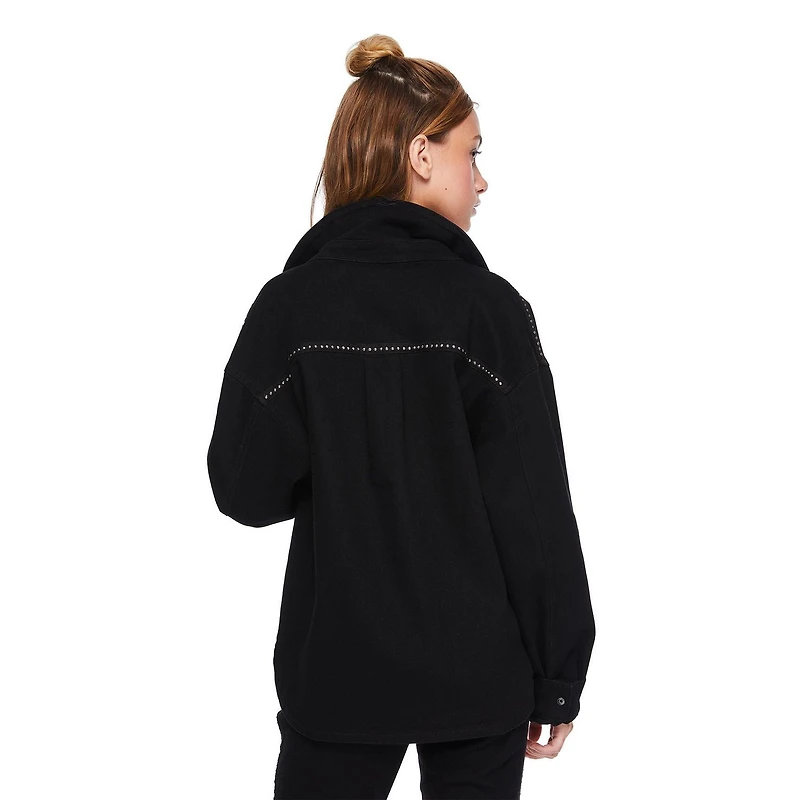 My Sister's Closet Girls' Snap Front Studded Shacket