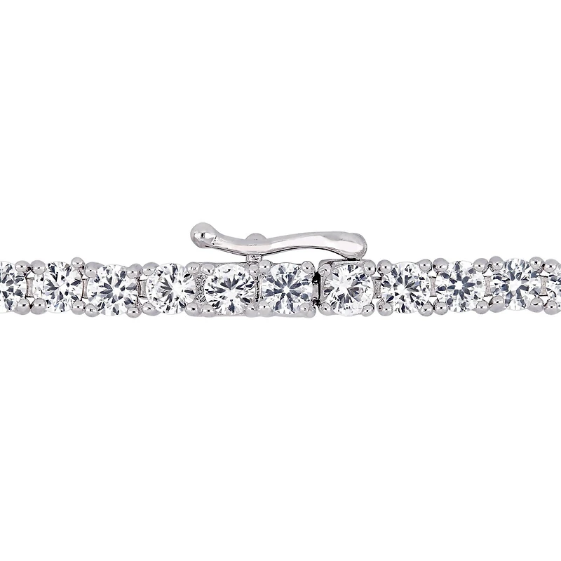 Bracelet cœur Tangelo avec rubis synthétiques et saphirs blancs synthétiques 8-2/5 CT PBT en argent sterling, 7 po