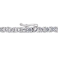 Bracelet cœur Tangelo avec rubis synthétiques et saphirs blancs synthétiques 8-2/5 CT PBT en argent sterling, 7 po