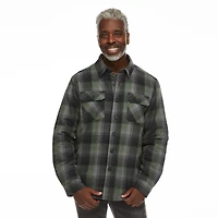 George Men's Sherpa-Lined Flannel Shirt Jacket