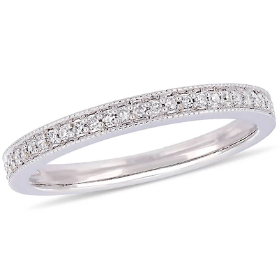 Bague de mariage style éternité Miabella avec diamants 1/8 CT poids total en or blanc 14K