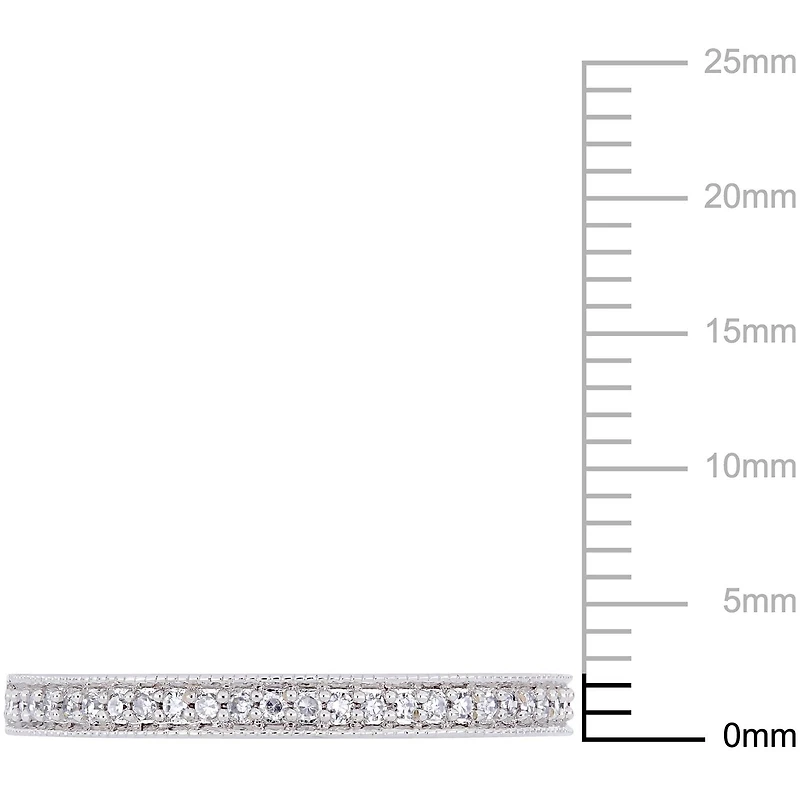 Bague de mariage style éternité Miabella avec diamants 1/8 CT poids total en or blanc 14K