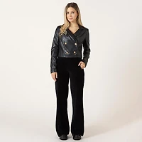 Bloom Girl Pantalon large en velours côtelé avec taille élastique