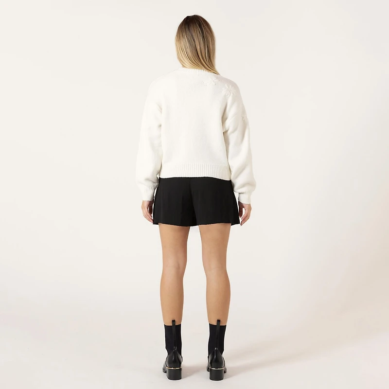 Bloom Girl Pull à manches longues avec détails floraux