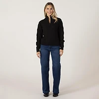 Bloom Girl Long sleeve cable knit sweater with zipper