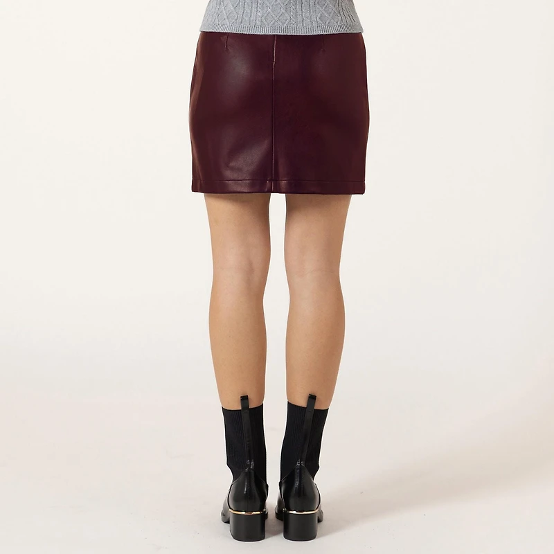 Bloom Girl mini-jupe en simili cuir