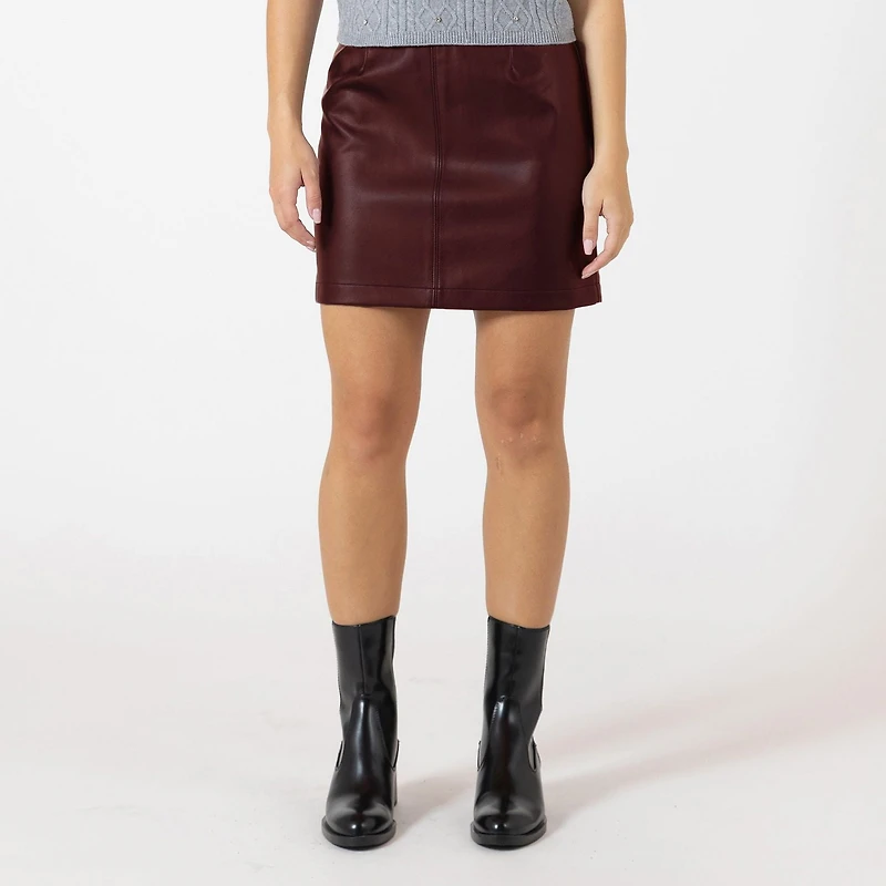 Bloom Girl mini-jupe en simili cuir