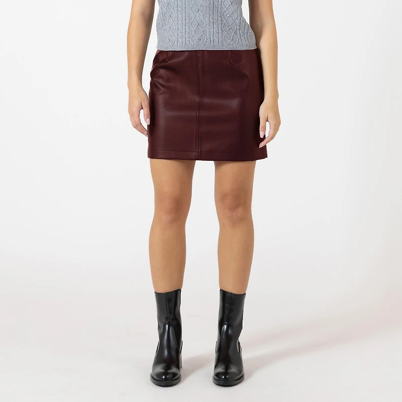 Bloom Girl Faux leather mini skirt