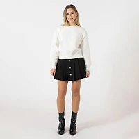 Bloom Girl Pleated mini skirt with buttons