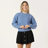 Bloom Girl Pull à manches longues avec détails floraux