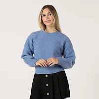 Bloom Girl Pull à manches longues avec détails floraux