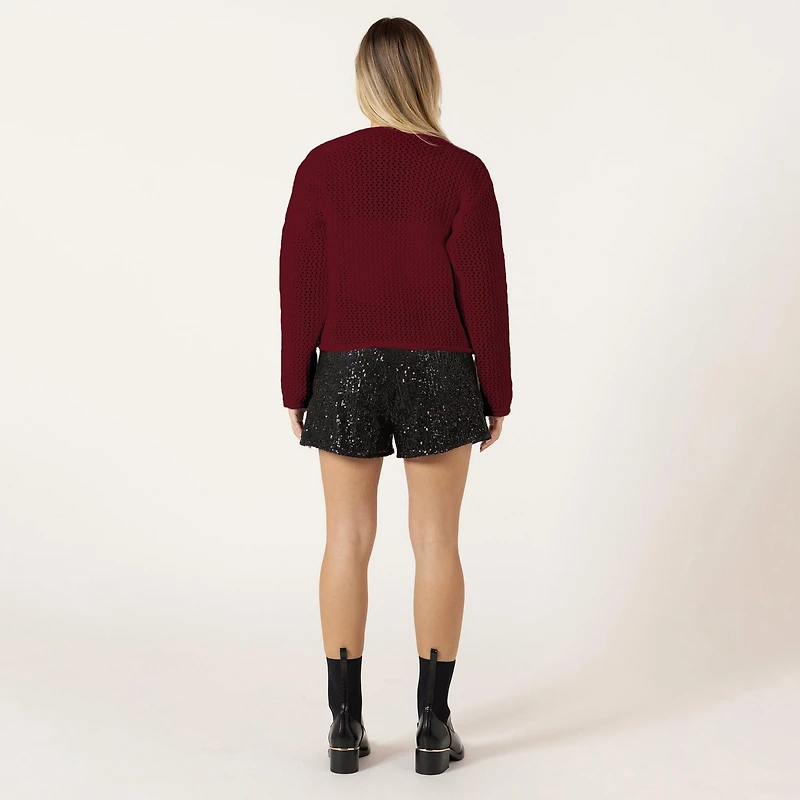 Bloom Girl Cardigan à manches longues en maille avec poches et gros boutons