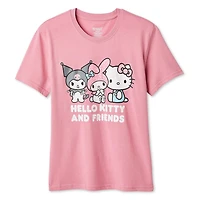 T-shirt à imprimé graphique Hello Kitty et ses amis pour femmes