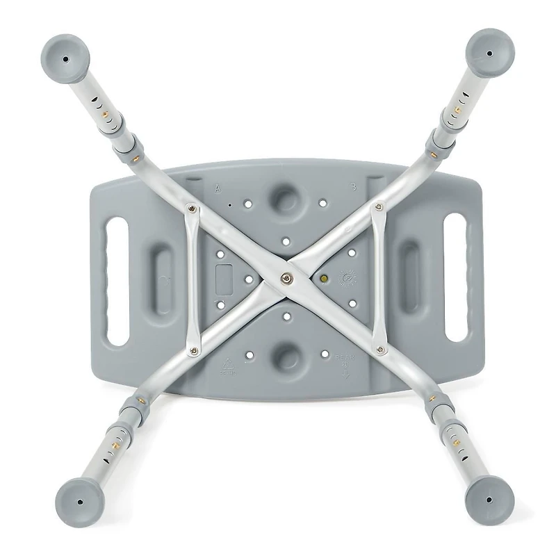 Medline Knockdown Shower Chair without Back, 15"-19" Seat Height, 400 lb. Weight Capacity