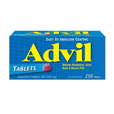 Advil Regular Strength Ibuprofen Tablets for Headaches and Pain Relief, 200 mg, 250 Count