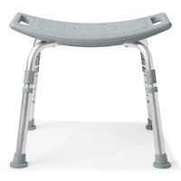 Medline Knockdown Shower Chair without Back, 15"-19" Seat Height, 400 lb. Weight Capacity