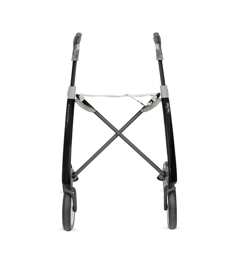 Déambulateur Medline en fibre de carbone avec siège standard (16,5 po l x 24 po H), noir