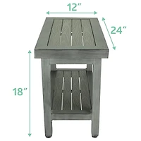 Banc de salle de bain Medline imitation teck, banc de douche en aluminium aspect teck, gris