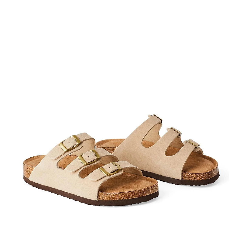 Time and Tru Women's Triple Buckle Sandals