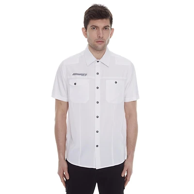 Chemise manches coutes pour homme Dark Black