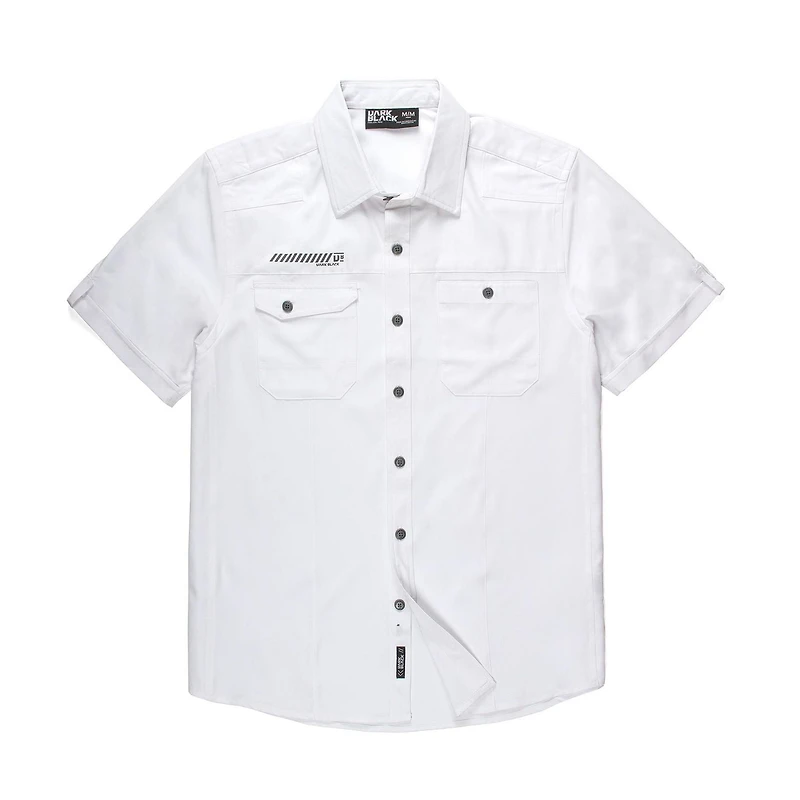 Chemise manches coutes pour homme Dark Black