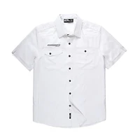 Chemise manches coutes pour homme Dark Black