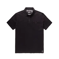Dark Black Men's Short-Sleeve Polo with Pockets