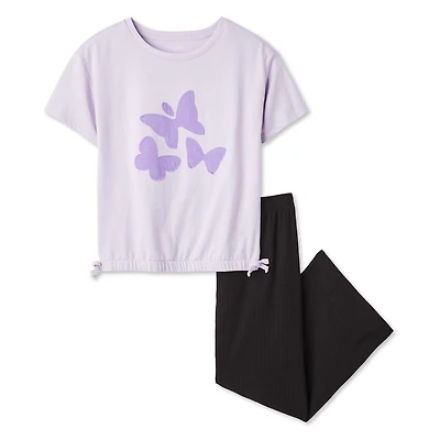 George Girls' Two Piece Wide Leg Pant Set