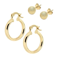 Quintessential 14kt Gold Plated Earring Set