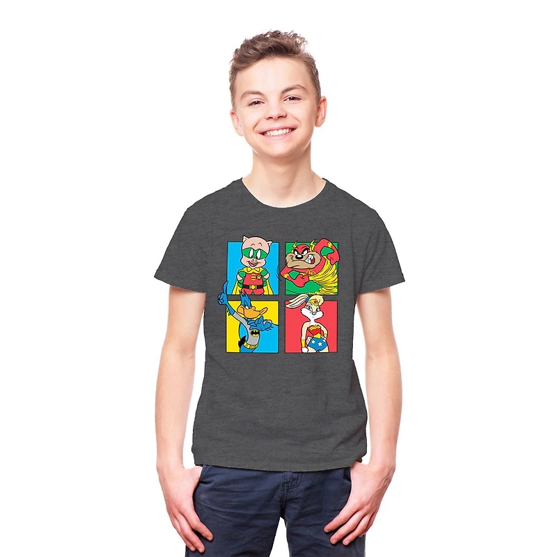 Looney Tunes Boys 4 Box Short Sleeve T-Shirt, Sizes: XS-XL