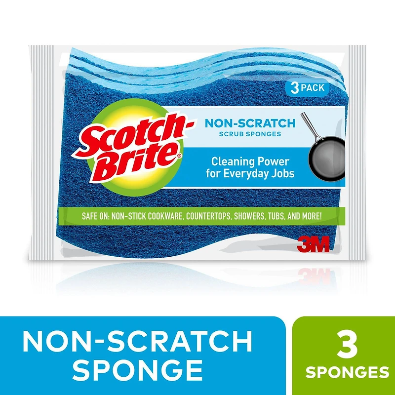 Éponge à récurer antiégratignures Scotch-Brite® Paq. de 3